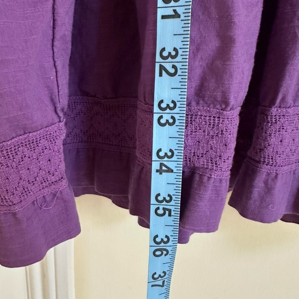 Vintage Old Navy Girls 8 Purple Tiered Long Maxi Dress Crochet Lace Western Boho - Picture 5 of 7